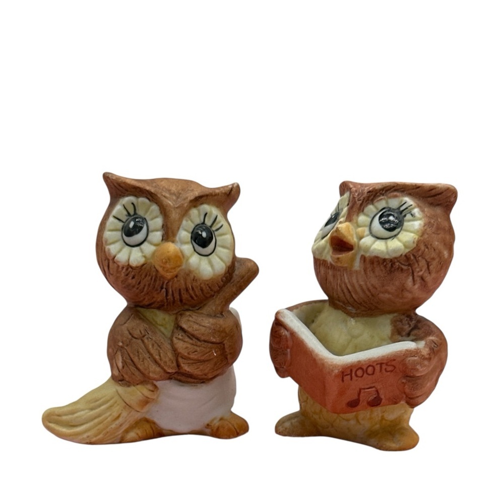 Vintage‎ 1970’s Josef Originals, Porcelain Small Owl Bird Figurines